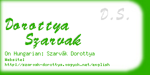 dorottya szarvak business card